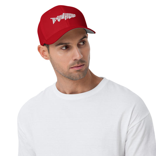 TroutWhistler - Structured Twill Cap | Red w/ White Logo